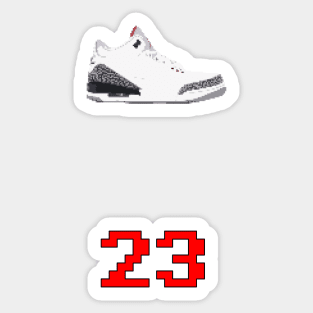 23 AIR JORDAN III RETRO PIXELATED ART SHOE COLLECTION Sticker